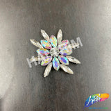 Spike Flower Rhinestone Iron On Applique, IA-006