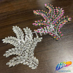 Leaf Branch Rhinestone Iron On Applique, IA-099