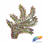 Leaf Branch Rhinestone Iron On Applique, IA-099