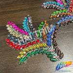 Leaf Branch Rhinestone Iron On Applique (sold by pair), IA-100