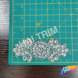Crystal Medallion Motif Rhinestone Iron On Applique, IRA-053
