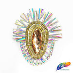 Crystal AB/Gold Gel-Back Rhinestone Appliques, IRA-084