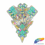 Aqua AB/Clear AB Gel-Back Rhinestone Appliques, IRA-093