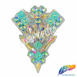 Aqua AB/Clear AB Gel-Back Rhinestone Appliques, IRA-093