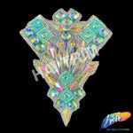 Aqua AB/Clear AB Gel-Back Rhinestone Appliques, IRA-093