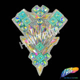 Aqua AB/Clear AB Gel-Back Rhinestone Appliques, IRA-093