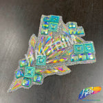 Aqua AB/Clear AB Gel-Back Rhinestone Appliques, IRA-093