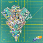 Aqua AB/Clear AB Gel-Back Rhinestone Appliques, IRA-093