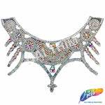 Crystal Rhinestone Collar Iron On Applique, IRA-009