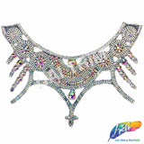 Crystal Rhinestone Collar Iron On Applique, IRA-009