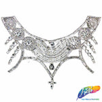 Crystal Rhinestone Collar Iron On Applique, IRA-009