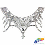 Crystal Rhinestone Collar Iron On Applique, IRA-009