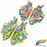 Multicolor Gel-Back Rhinestone Applique by the Pair, IRA-101