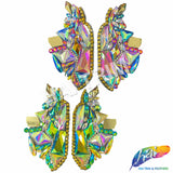 Multicolor Gel-Back Rhinestone Applique by the Pair, IRA-101