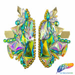 Multicolor Gel-Back Rhinestone Applique by the Pair, IRA-101