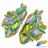 Multicolor Gel-Back Rhinestone Applique by the Pair, IRA-101