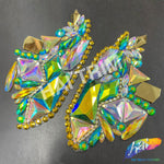 Multicolor Gel-Back Rhinestone Applique (sold by pair) , IRA-101