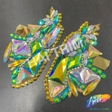 Multicolor Gel-Back Rhinestone Applique by the Pair, IRA-101