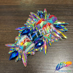Multicolor Purple AB Spike Iron On Applique, IRA-123