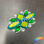 Gel-Back Rhinestone Motif Iron On Applique, IRA-129