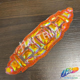 Neon Orange AB Rhinestone Motif Iron On Applique, IRA-137
