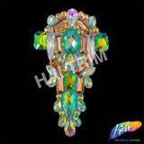 Multicolored Resin Stone Iron On Applique, IRA-140