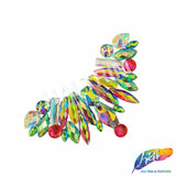 Red AB/Yellow AB/Aqua AB Motif Iron On Applique, IRA-145-1