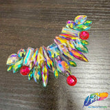 Red AB/Yellow AB/Aqua AB Motif Iron On Applique, IRA-145-1