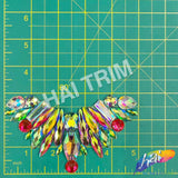 Red AB/Yellow AB/Aqua AB Motif Iron On Applique, IRA-145-1