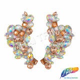 Rose Gold/Crystal AB Rhinestone Iron On Applique (sold by pair), IRA-149