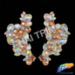 Rose Gold/Crystal AB Rhinestone Iron On Applique (sold by pair), IRA-149