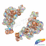 Rose Gold/Crystal AB Rhinestone Iron On Applique (sold by pair), IRA-149