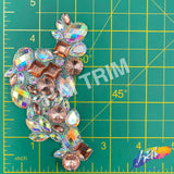 Rose Gold/Crystal AB Rhinestone Iron On Applique (sold by pair), IRA-149