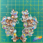 Rose Gold/Crystal AB Rhinestone Iron On Applique (sold by pair), IRA-149