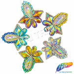 Multicolored Rhinestone Motif Iron On Applique, IRA-150