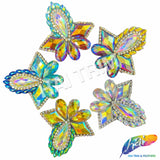 Multicolored Rhinestone Motif Iron On Applique, IRA-150