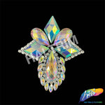 Turquoise AB/Clear AB Rhinestone Motif Iron On Applique, IRA-150-1