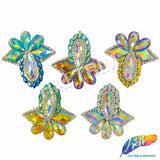 Multicolored Rhinestone Motif Iron On Applique, IRA-150