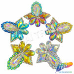 Multicolored Rhinestone Motif Iron On Applique, IRA-150