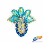 Multicolored Rhinestone Motif Iron On Applique, IRA-150