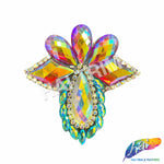 Multicolored Rhinestone Motif Iron On Applique, IRA-150