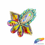 Multicolored Rhinestone Motif Iron On Applique, IRA-150