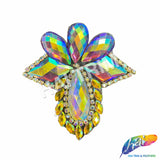 Multicolored Rhinestone Motif Iron On Applique, IRA-150