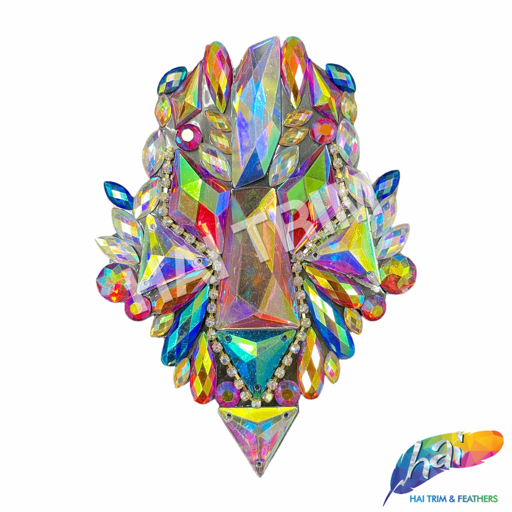 Multicolor Rhimestone Fringe Multicolor Gel-Back Rhinestone Applique, IRA-155 – Hai Trim & Feathers