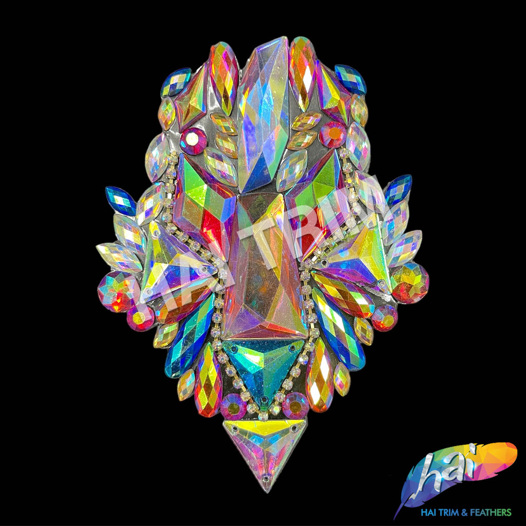 Multicolor Rhimestone Fringe Multicolor Gel-Back Rhinestone Applique, IRA-155 – Hai Trim & Feathers