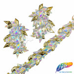 2 1/2" Crystal AB/Gold Resin Stone Iron On Trim, IRT-180