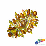 Yellow AB/Orange Gel-Back Motif Iron On Applique, IRA-162
