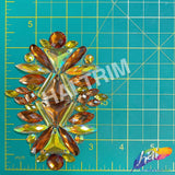 Yellow AB/Orange Gel-Back Motif Iron On Applique, IRA-162