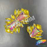 Yellow/Pink AB Gel-Back Motif Iron On Applique, IRA-166