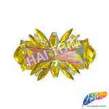 Yellow/Pink AB Gel-Back Motif Iron On Applique, IRA-166